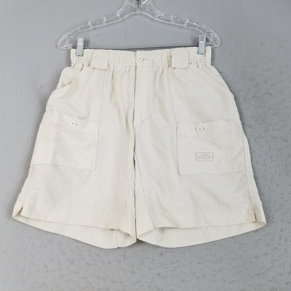 AFTCO Fishing Shorts Mens 32 Tan M10 Original Heavy Duty Nylon Utility Cargo